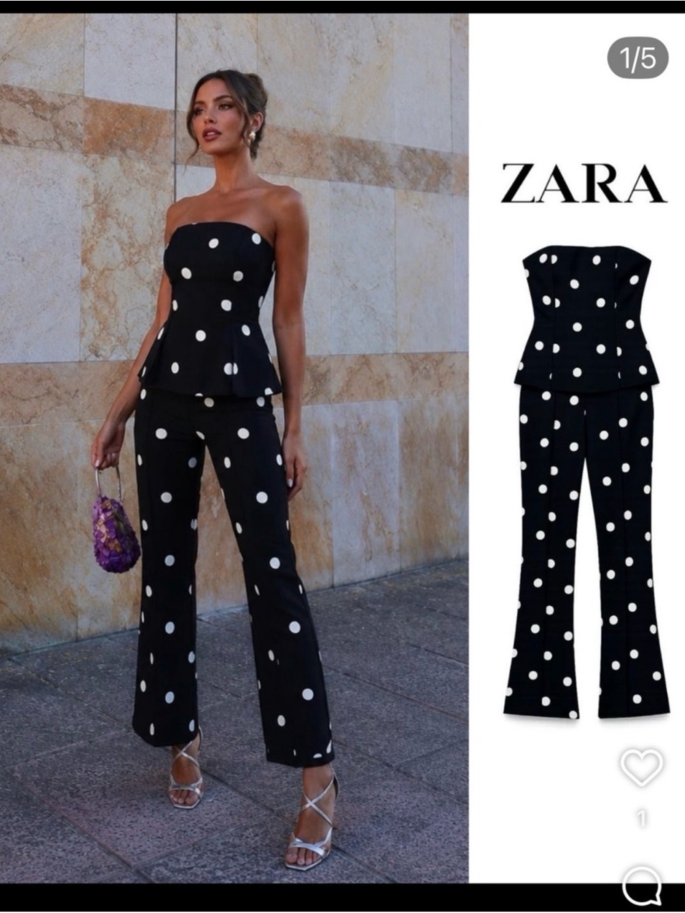ZARA Strapless Polka Dot Jumpsuit VIRAL Dress 🔥 NWT ❗️